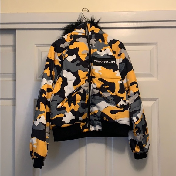 yellow camo jacket